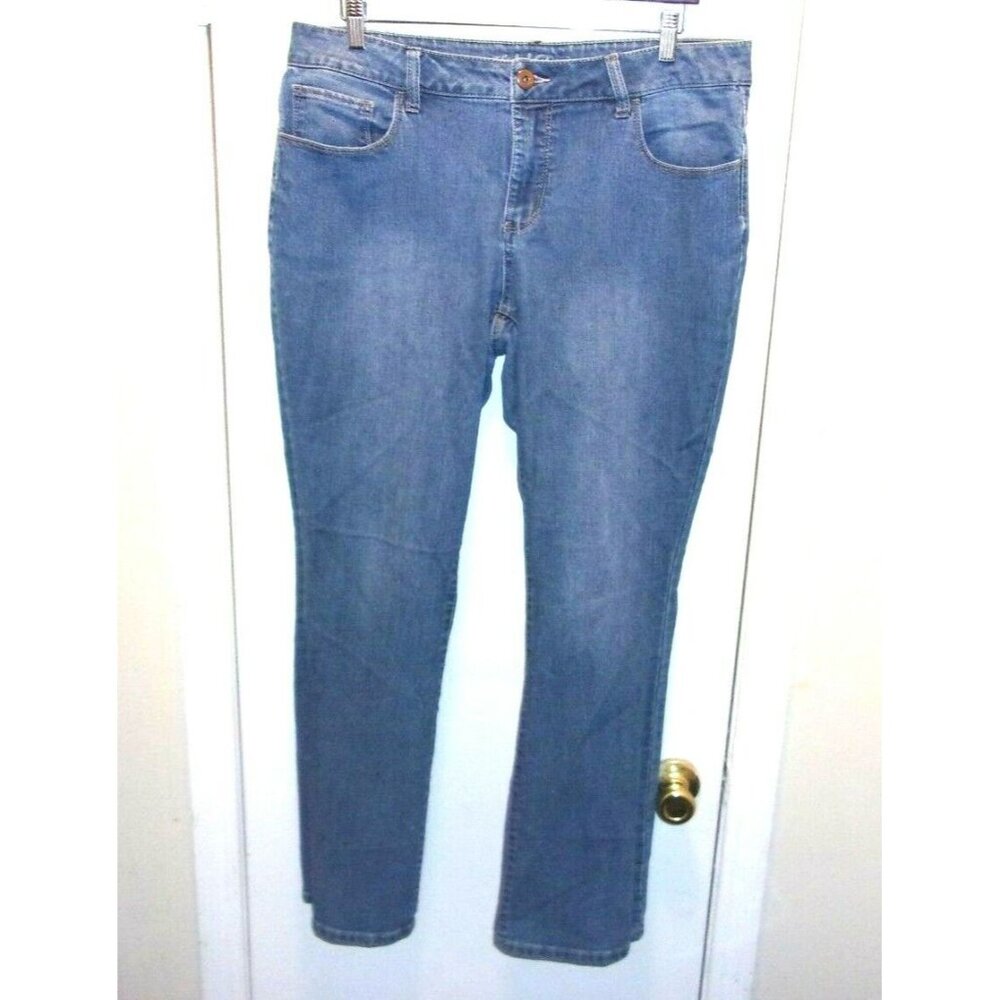 Faded Glory Denim Blue Jeans Boot Cut Zip Fly 5 Pockets Ladies Size 16